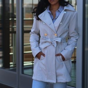 Guess pea coat style raincoat in bone color